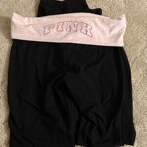 victoria’s secret Black and Pink Flare Yoga Pants